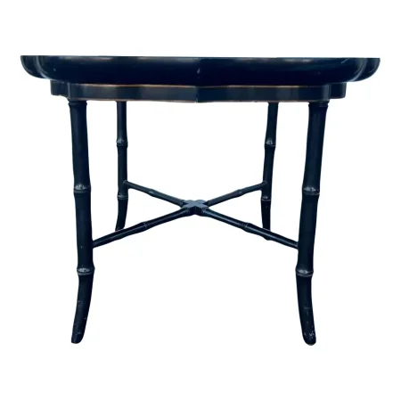 1960s Ebonized Bamboo Tray Coffee Table