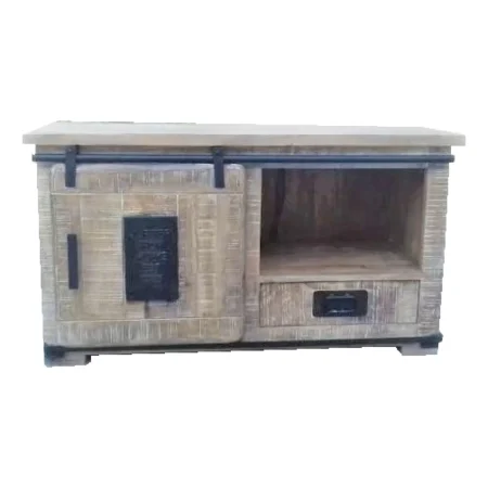 Industrial Jupiter Iron Sliding Door Rustic Media Cabinet