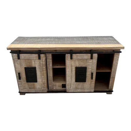 Industrial Iron & Wood Media Cabinet