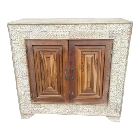 Rustic Coastal 2-Tone Entryway Cabinet