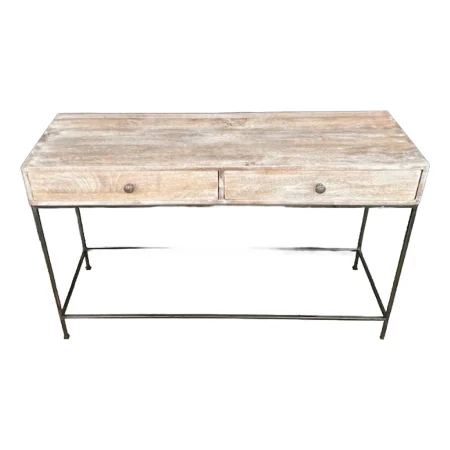Coastal Whitewashed Console Table