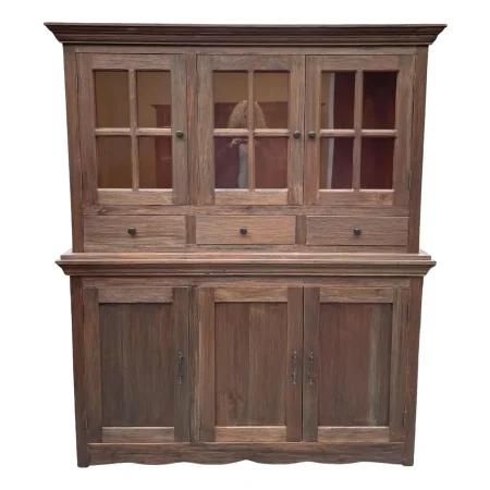 Farmhouse Dark Wood Hutch