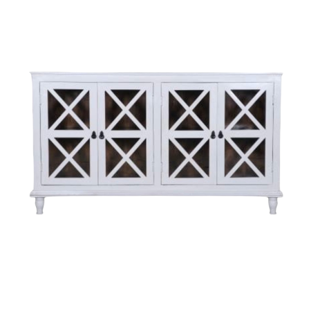 Farmhouse White Media Console Buffet