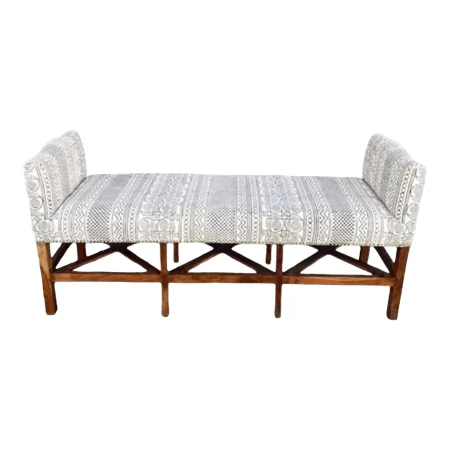 Aztec Upholstered Dining Bench With Cushion