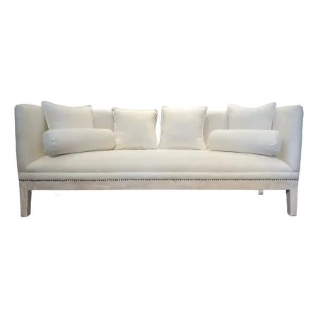 Contemporary White Backless Settee Bench
