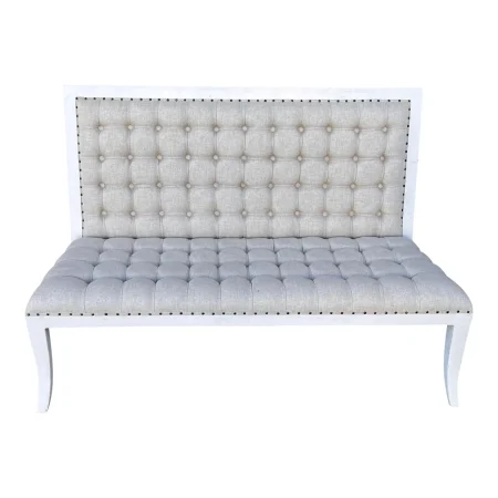 French Country High Back Tufted Settee