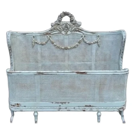 Louis XV Cane Queen Bed Frame
