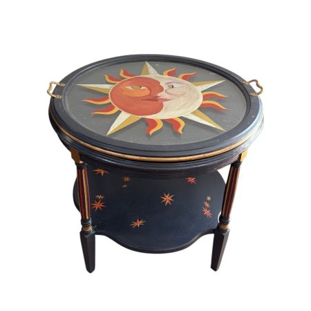 Vintage Hand Painted Side Tray Table