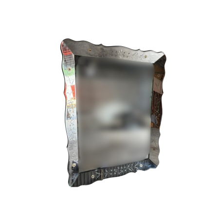 1950's Oversized Art Deco Venetian Style Mirror