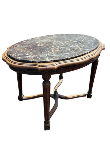 Antique French Louis XVI Marble Top Side Table