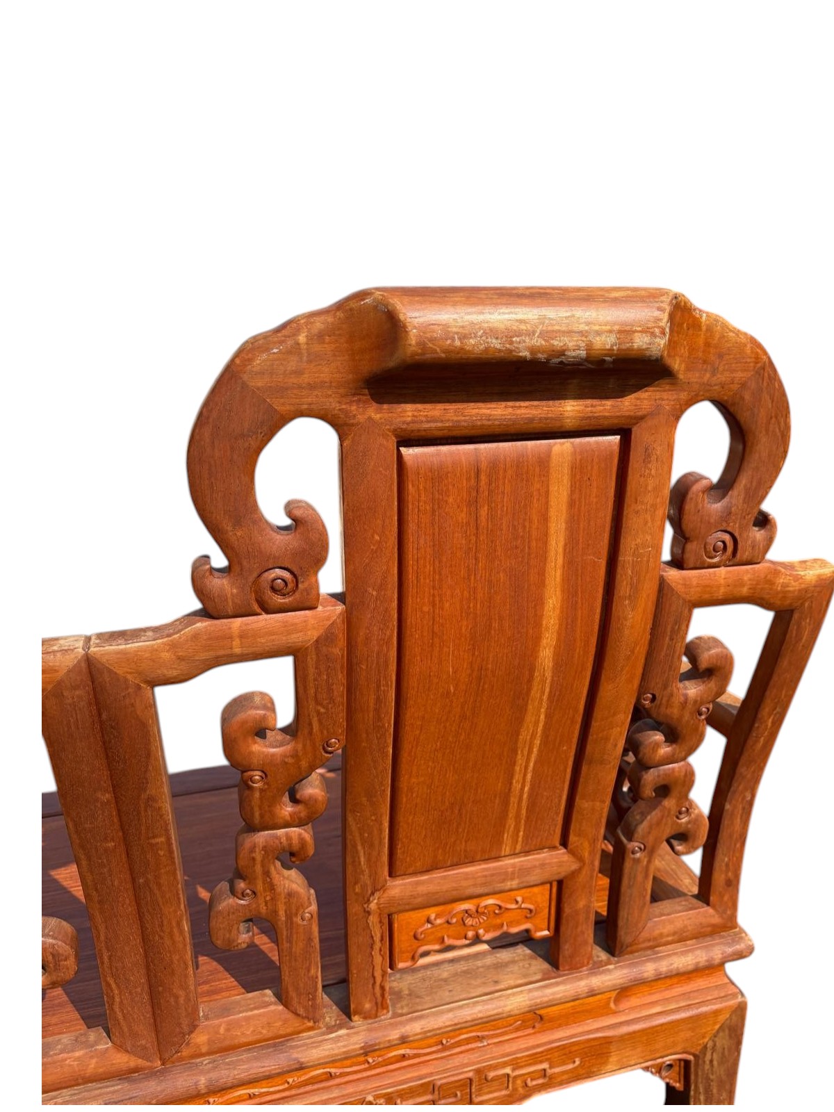 Asian Teak & Rosewood Antique Sofa Bench - Image 6