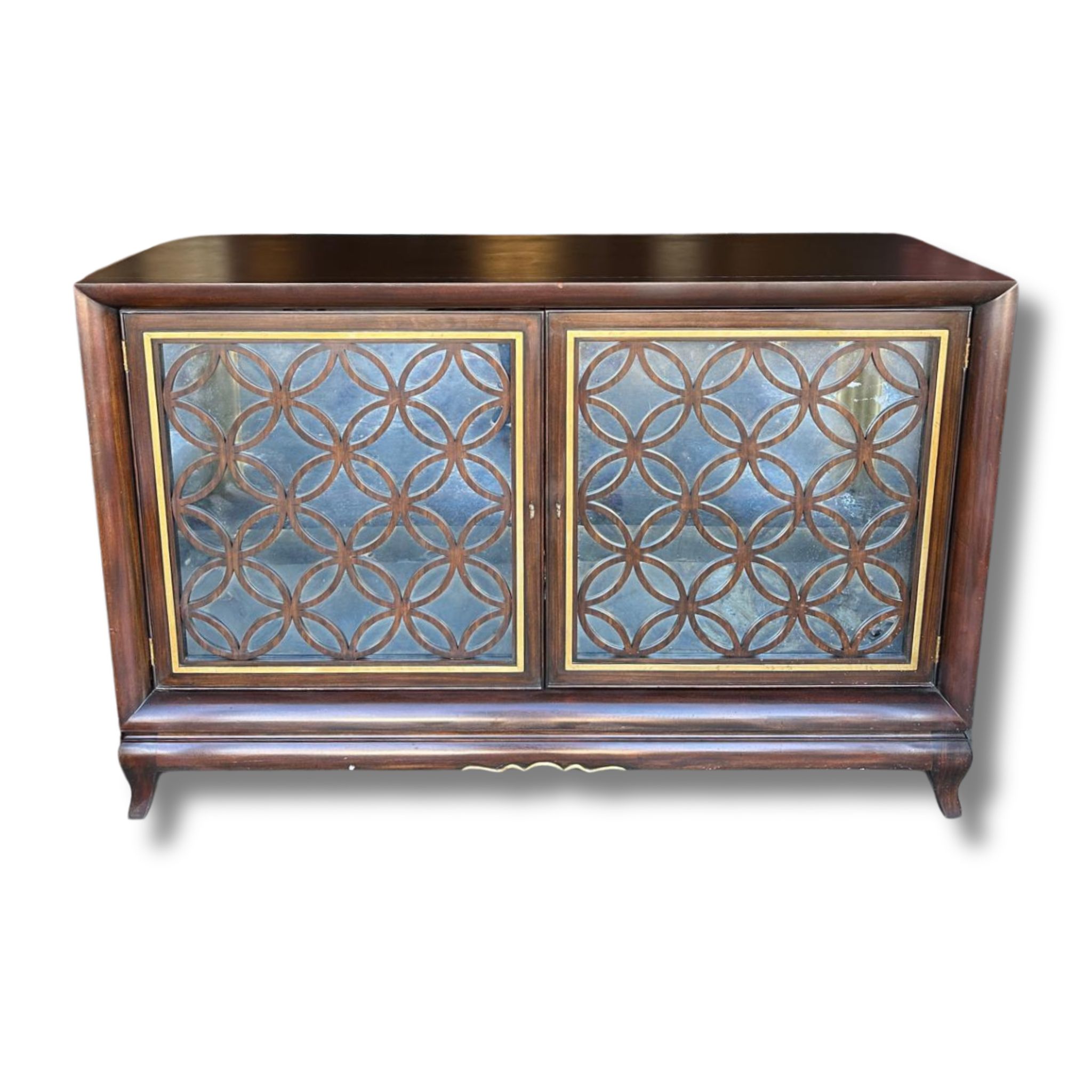 Maitland Smith Gilded Mirrored Cabinet