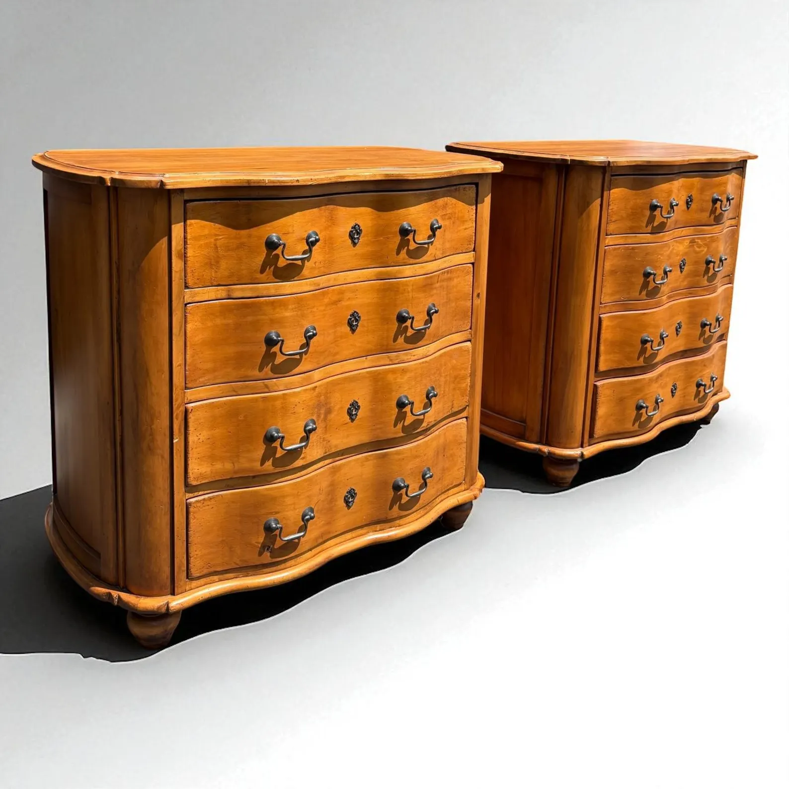 Pair of Solid Wood Four-Drawer Nightstands/Bachelors Chests - Image 4