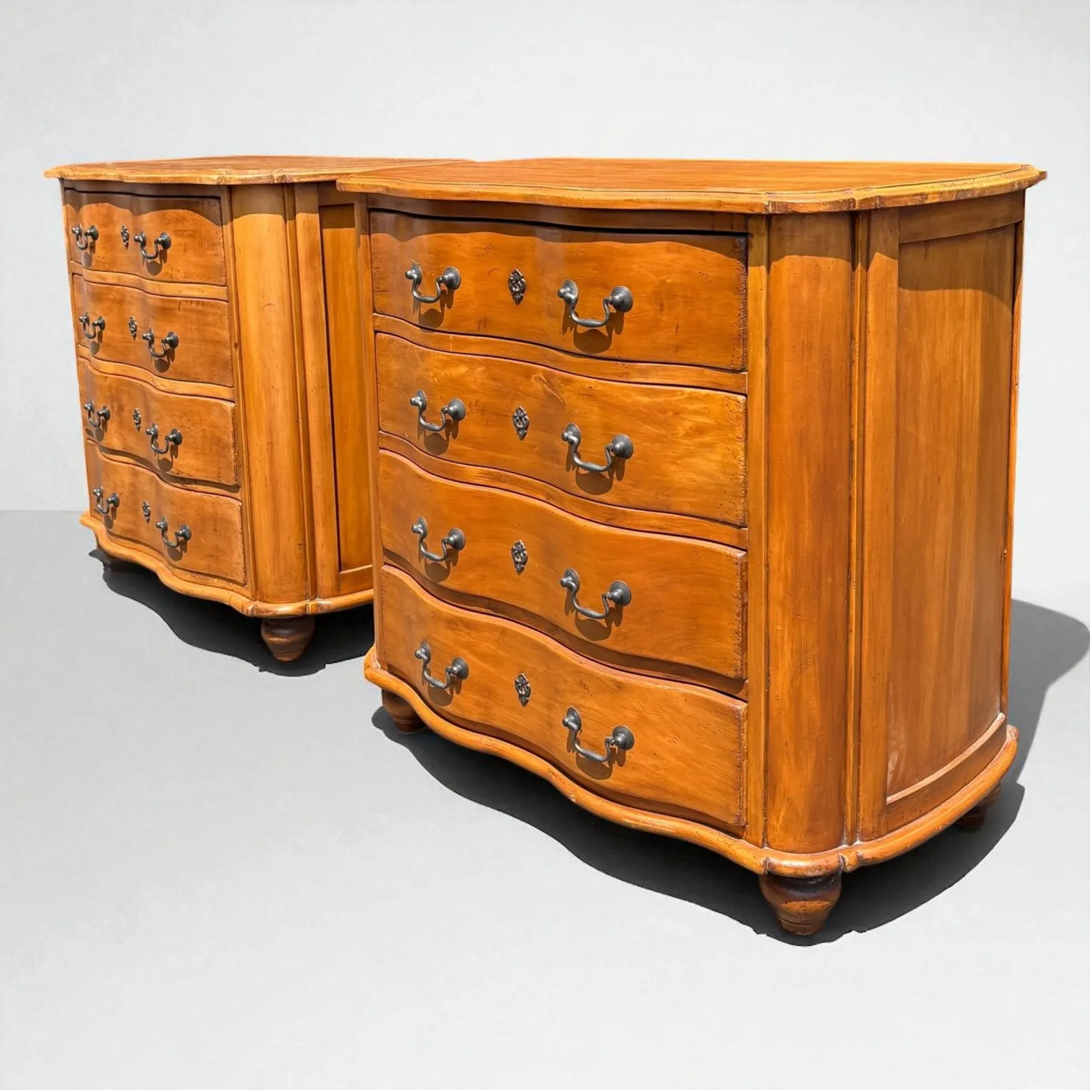 Pair of Solid Wood Four-Drawer Nightstands/Bachelors Chests - Image 5