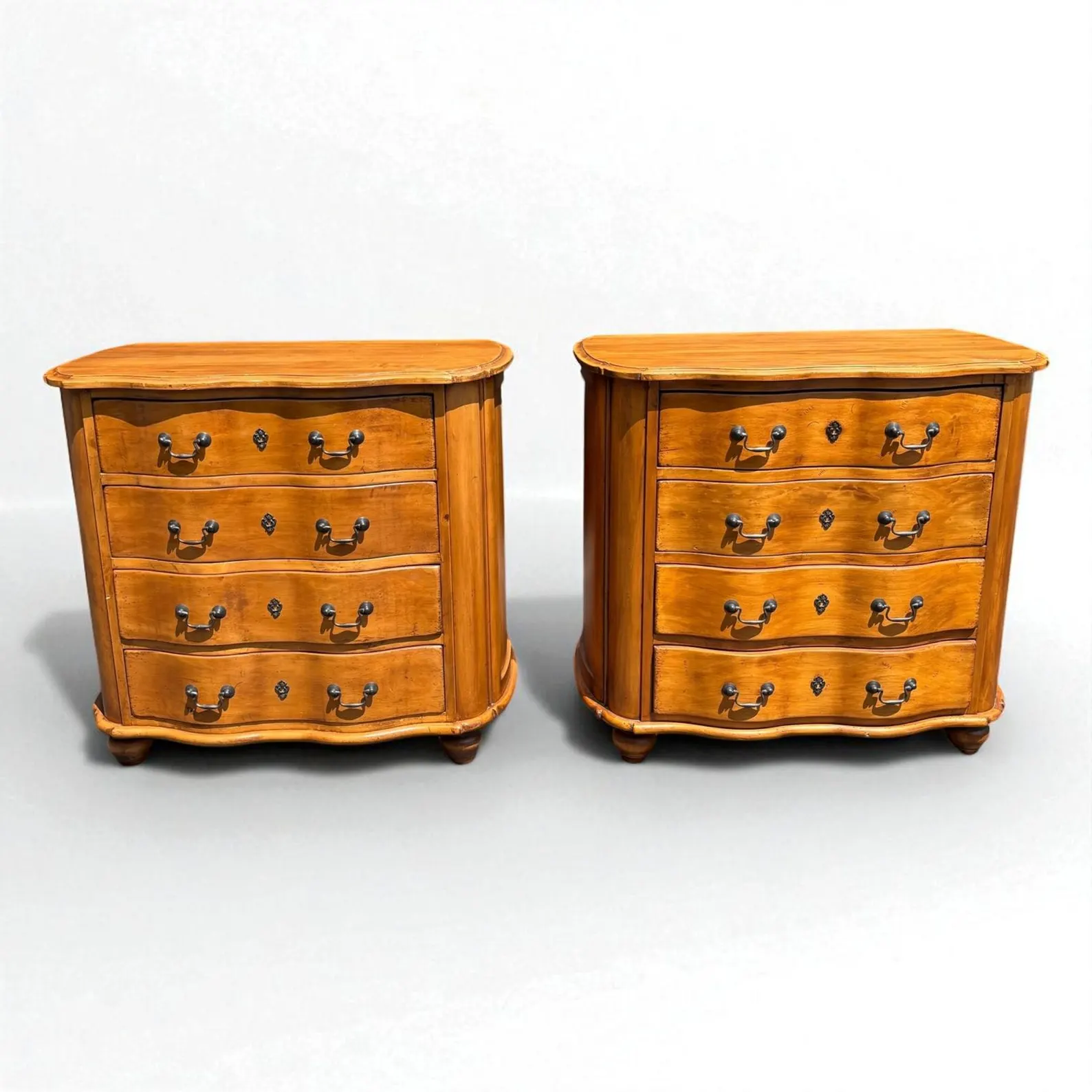 Pair of Solid Wood Four-Drawer Nightstands/Bachelors Chests - Image 2
