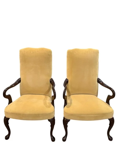 Set of Vintage Queen Anne-Style Armchairs