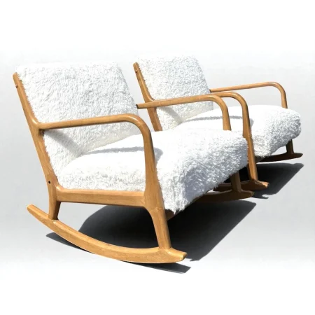 Pair of Mid-century Modern Scandinavian Design Rocking Chairs